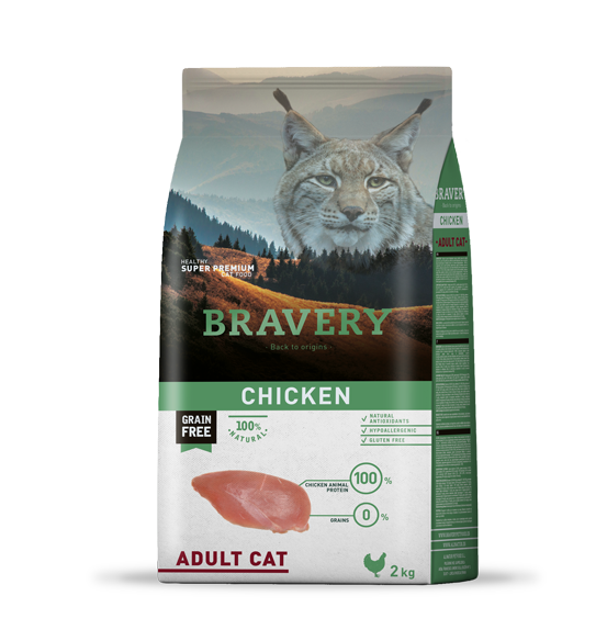 Bravery Grain Free Adult "CAT" Kibble (CHICKEN) 2kg