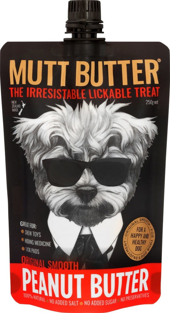 Mutt Butter Peanut Butter Original 250g squeezy pouch